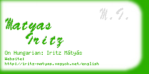 matyas iritz business card